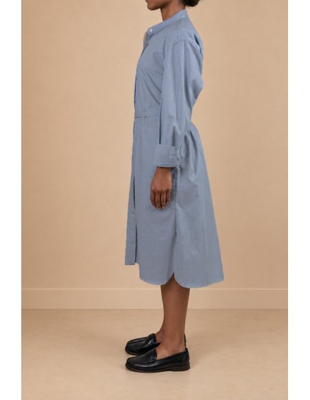 Vestido Bata Milrayas Azul | Monge Studio
