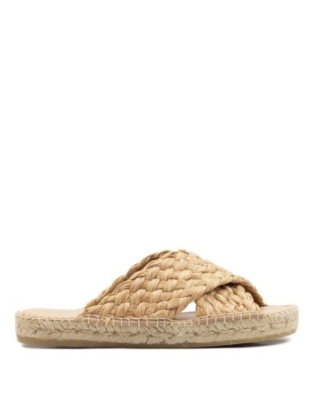 Raffia Crossed Sandals - MONGE - Handmade shoes from Majorca