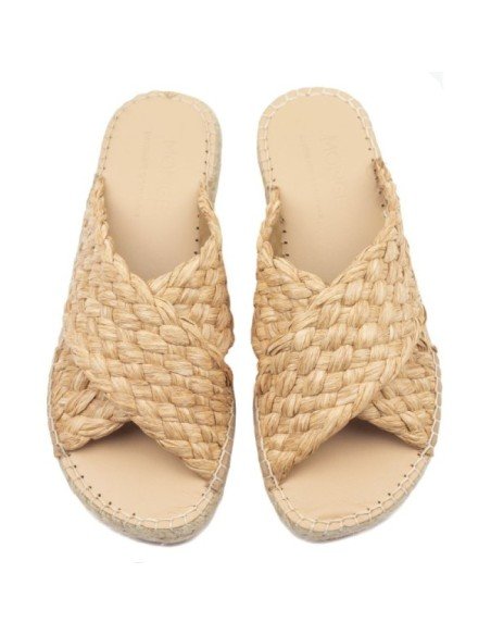 Raffia Crossed Sandals - MONGE - Handmade shoes from Majorca
