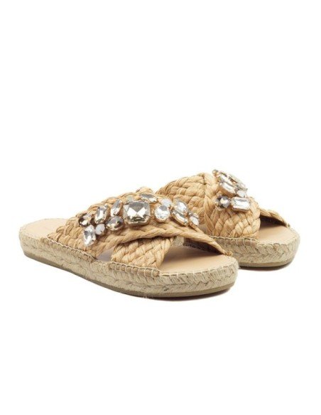 Raffia Crossed Sandals - MONGE - Handmade shoes from Majorca