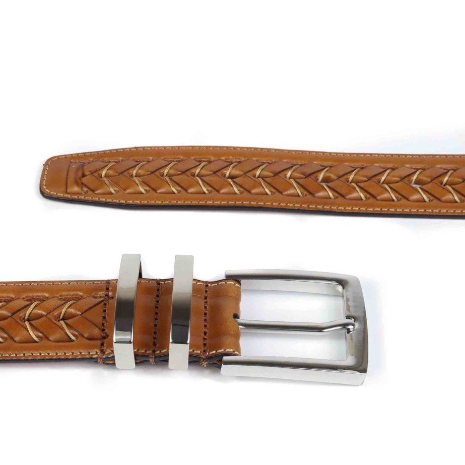 Woven Leather Belt - MONGE - Handmade shoes from Majorca