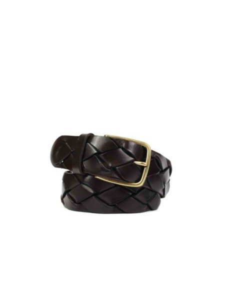 Brown Braided Leather Belt | Monge Studio
