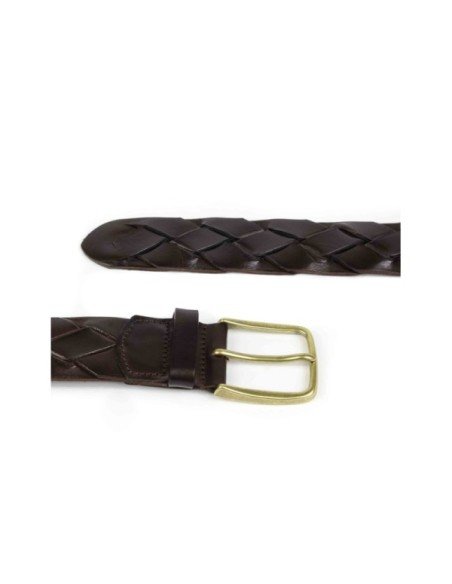 Brown Braided Leather Belt | Monge Studio