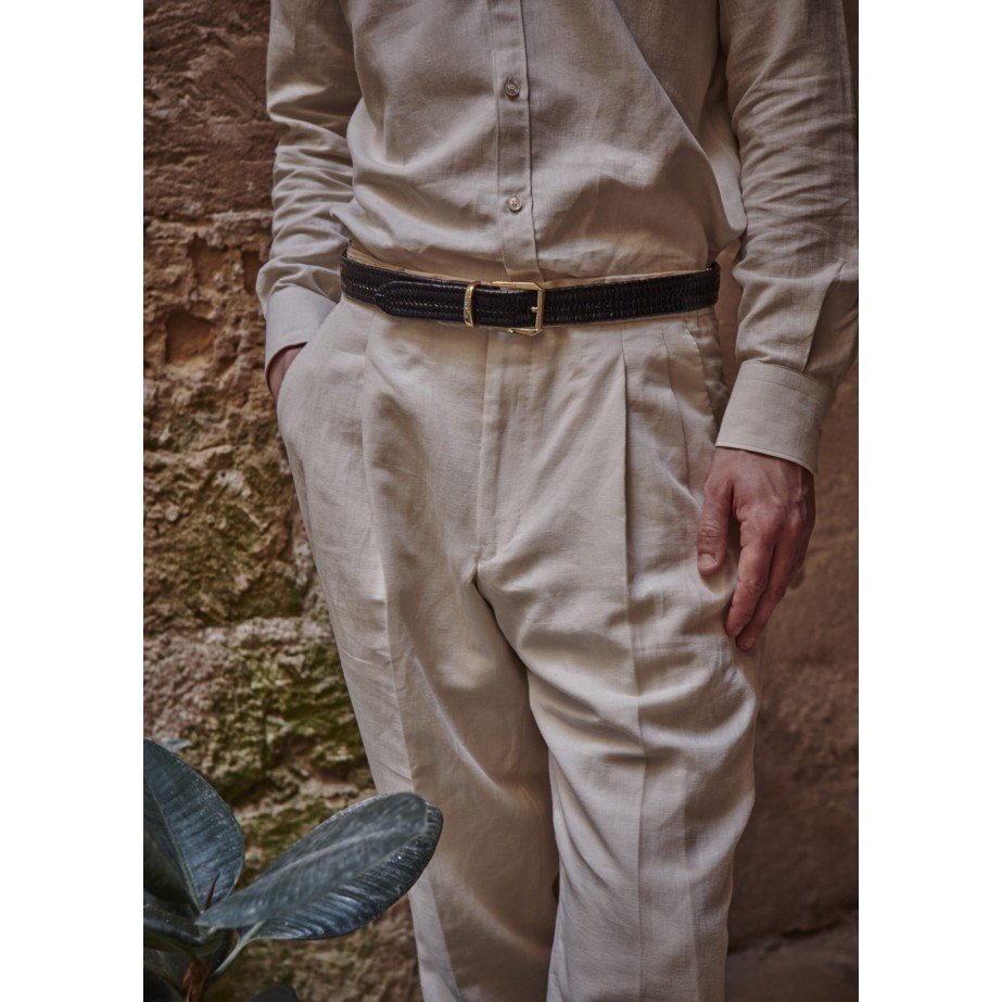 Black Braided Leather Belt | Monge Studio