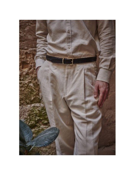 Black Braided Leather Belt | Monge Studio