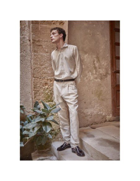 Linen & Cotton Shirt - MONGE - Handmade shoes from Majorca