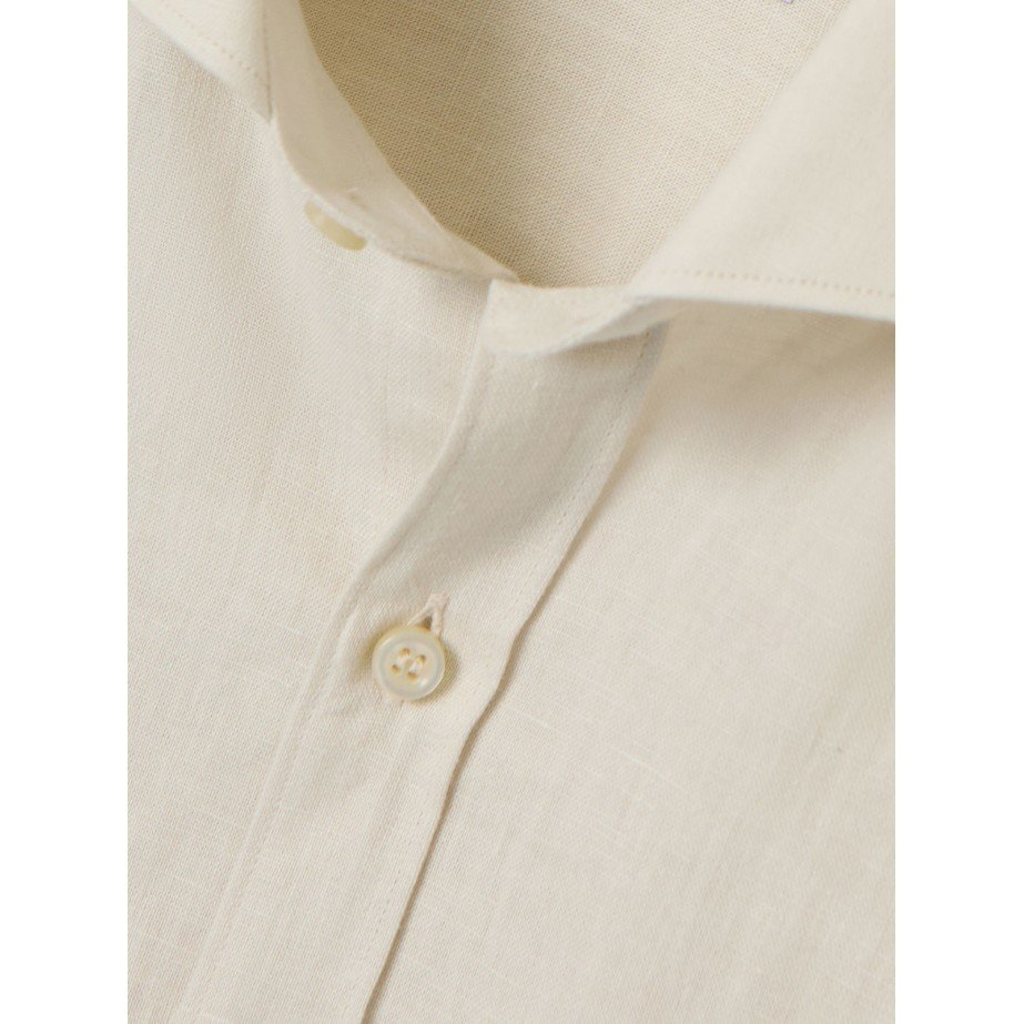 Camisa Lino & Algodón Cuello Italiano - MONGE - Handmade shoes from Mallorca