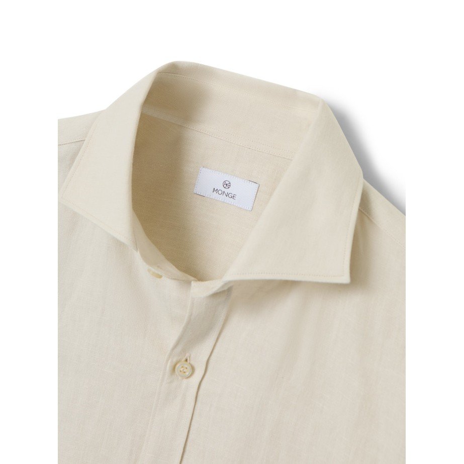 Camisa Lino & Algodón Cuello Italiano - MONGE - Handmade shoes from Mallorca
