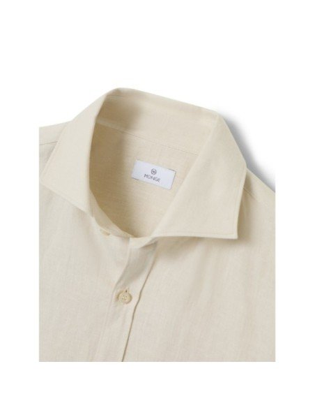 Camisa Lino & Algodón Cuello Italiano - MONGE - Handmade shoes from Mallorca