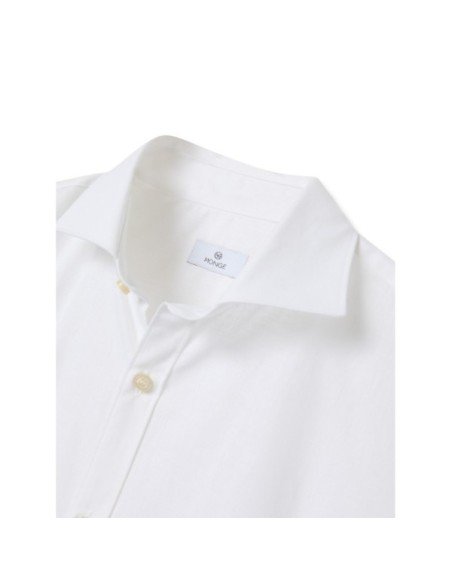 Camisa Algodón & Lino Cuello Italiano - MONGE - Handmade shoes from Mallorca