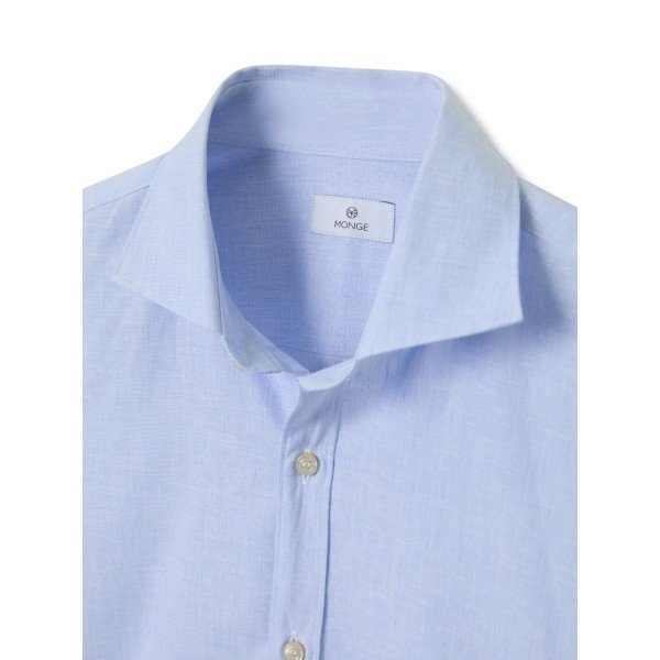 Camisa Algodón & Lino Cuello Italiano - MONGE - Handmade shoes from Mallorca 2