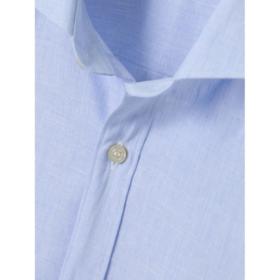 Camisa Algodón & Lino Cuello Italiano - MONGE - Handmade shoes from Mallorca
