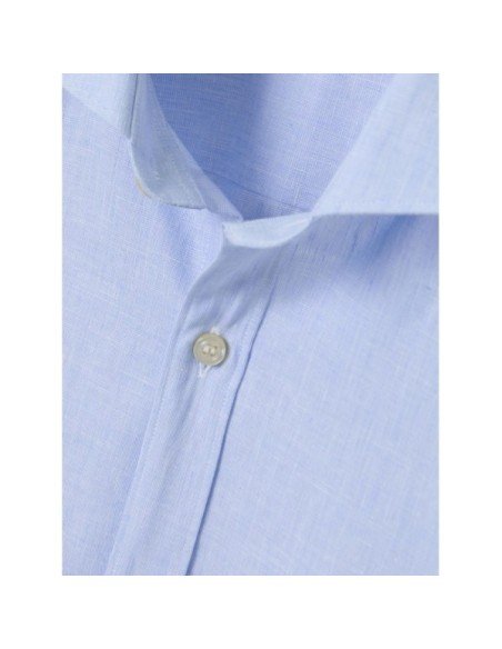 Camisa Algodón & Lino Cuello Italiano - MONGE - Handmade shoes from Mallorca