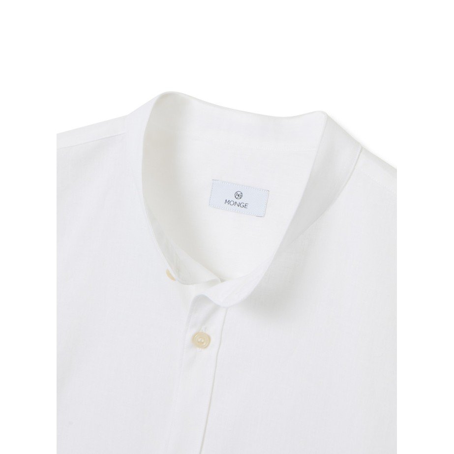 Cotton & Linen Mandarin Shirt - MONGE - Handmade shoes from Majorca