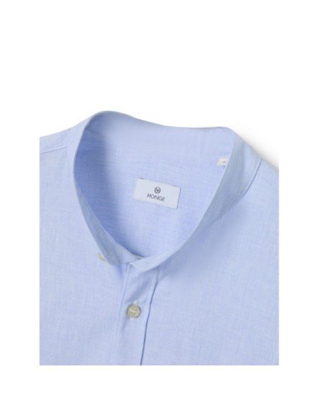 Camisa Algodón & Lino Cuello Mao - MONGE - Handmade shoes from Mallorca