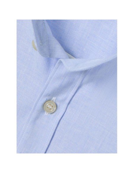 Cotton & Linen Mandarin Shirt - MONGE - Handmade shoes from Majorca