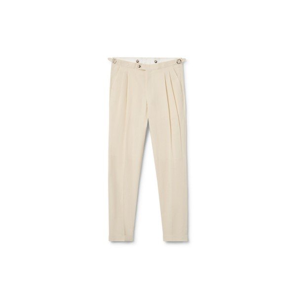 Plaited Linen Trousers - MONGE - Handmade shoes from Majorca