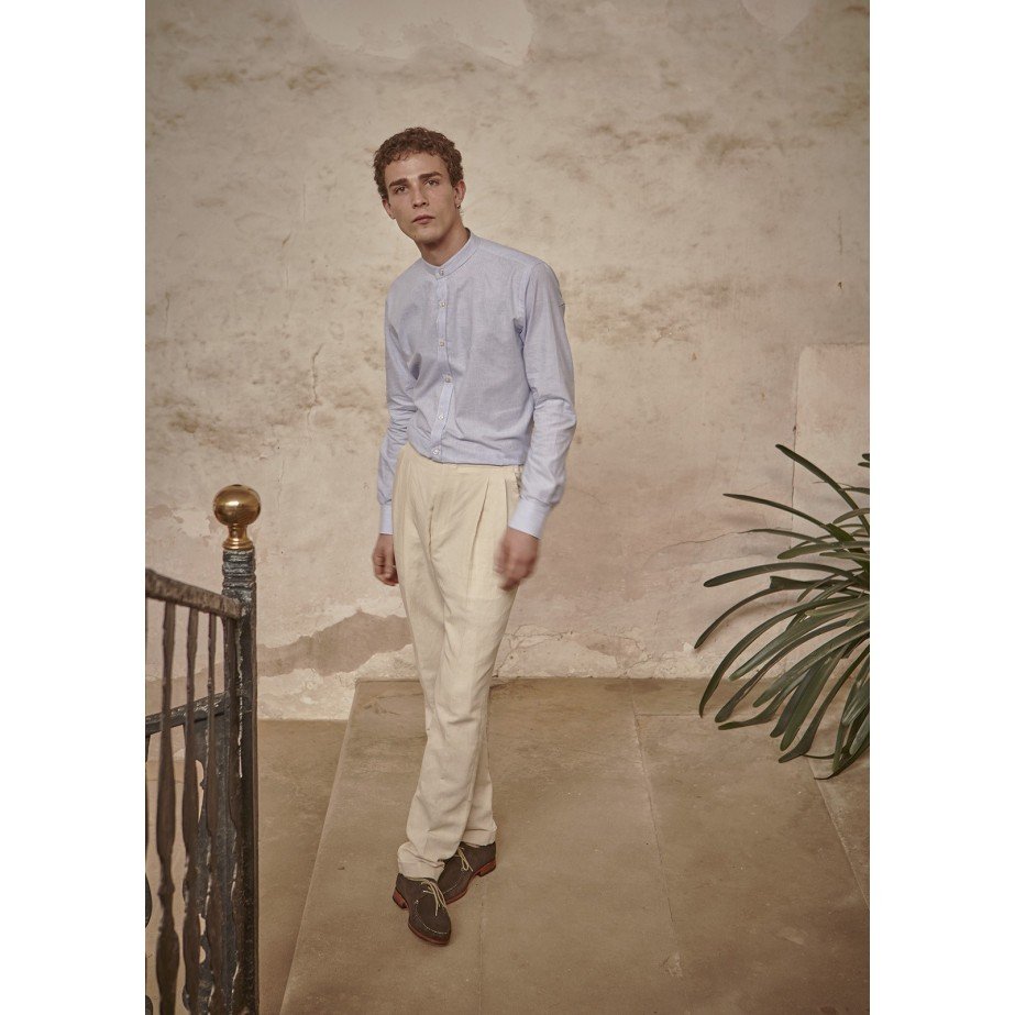 Plaited Linen Trousers - MONGE - Handmade shoes from Majorca