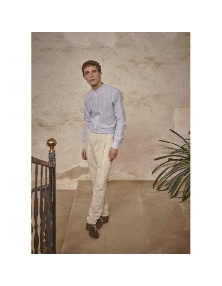 Pantalón Pinzas Lino & Algodón - MONGE - Handmade shoes from Mallorca