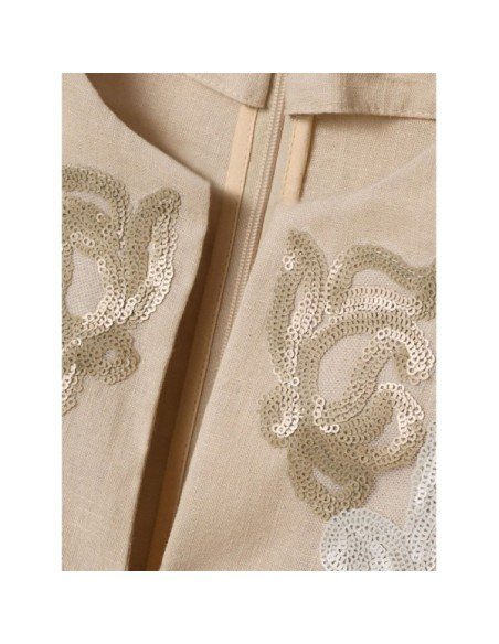 Ivory Linen Kaftan - MONGE - Handmade shoes from Majorca