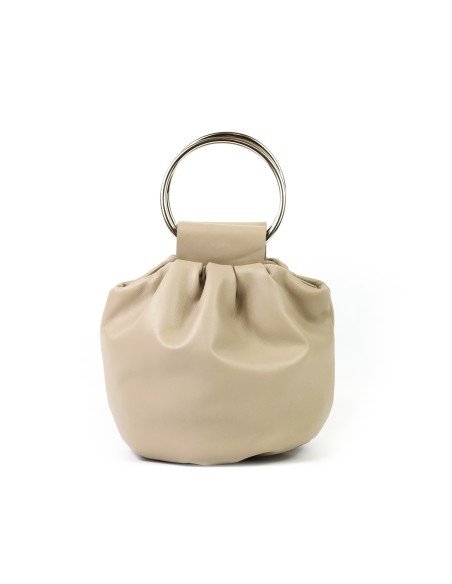 Beige bucket bag