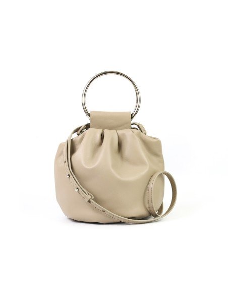Beige bucket bag