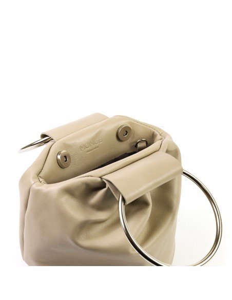 Beige bucket bag
