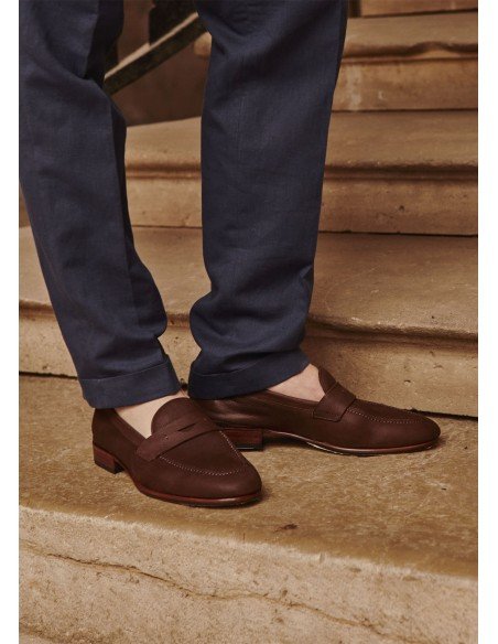 Nubuck Loafers - MONGE - Handmade shoes from Majorca