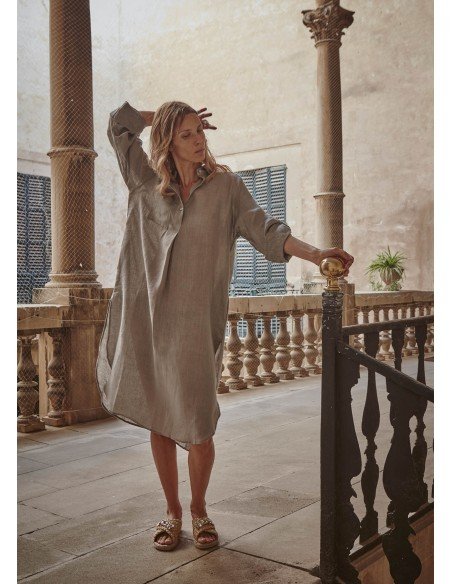 Linen Tunic Dress - MONGE - Handmade shoes from Majorca
