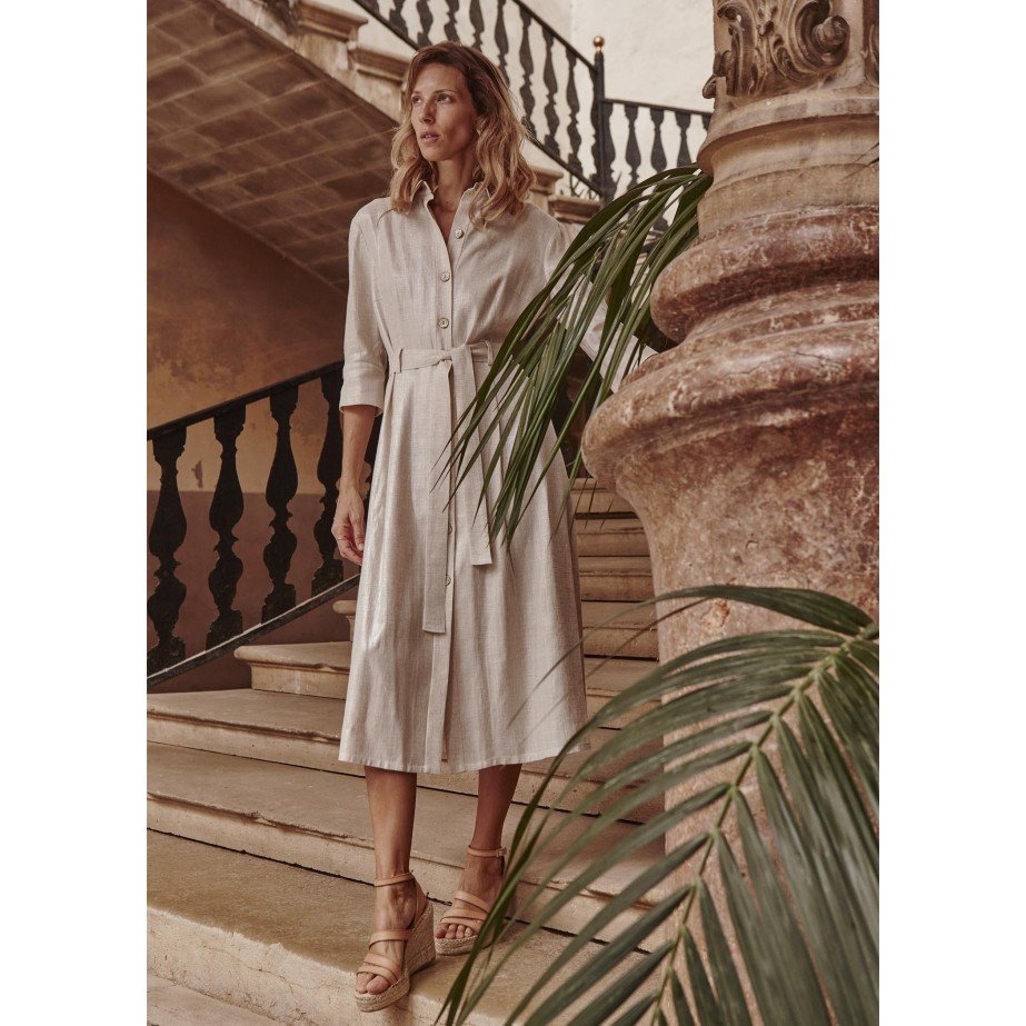 Linen Shirt Dress - MONGE - Handmade shoes from Majorca