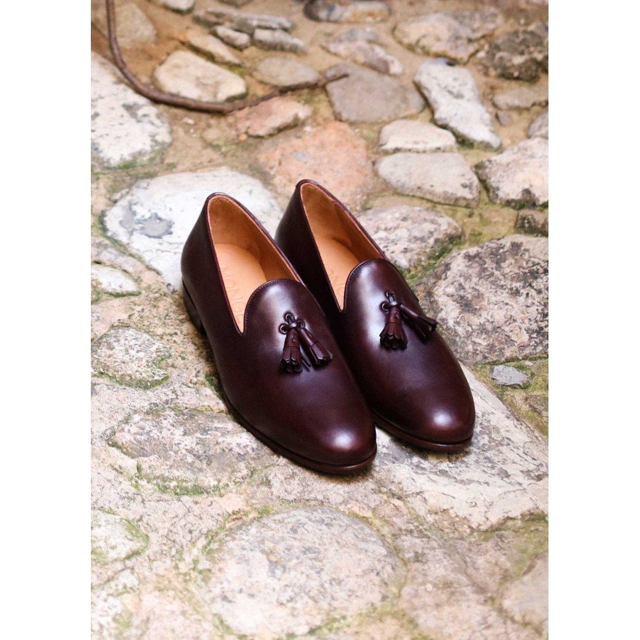 Tassel Loafers Burgundy - MONGE - Handmade shoes from Majorca