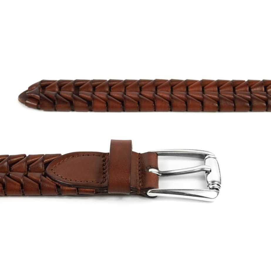 Woven Leather Belt - MONGE - Handmade shoes from Majorca