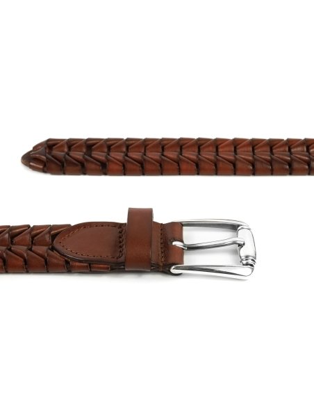 Woven Leather Belt - MONGE - Handmade shoes from Majorca