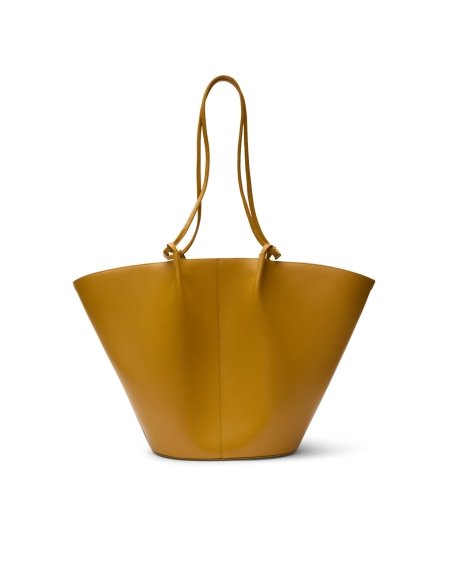 Mustard Yellow Basket Leather Bag