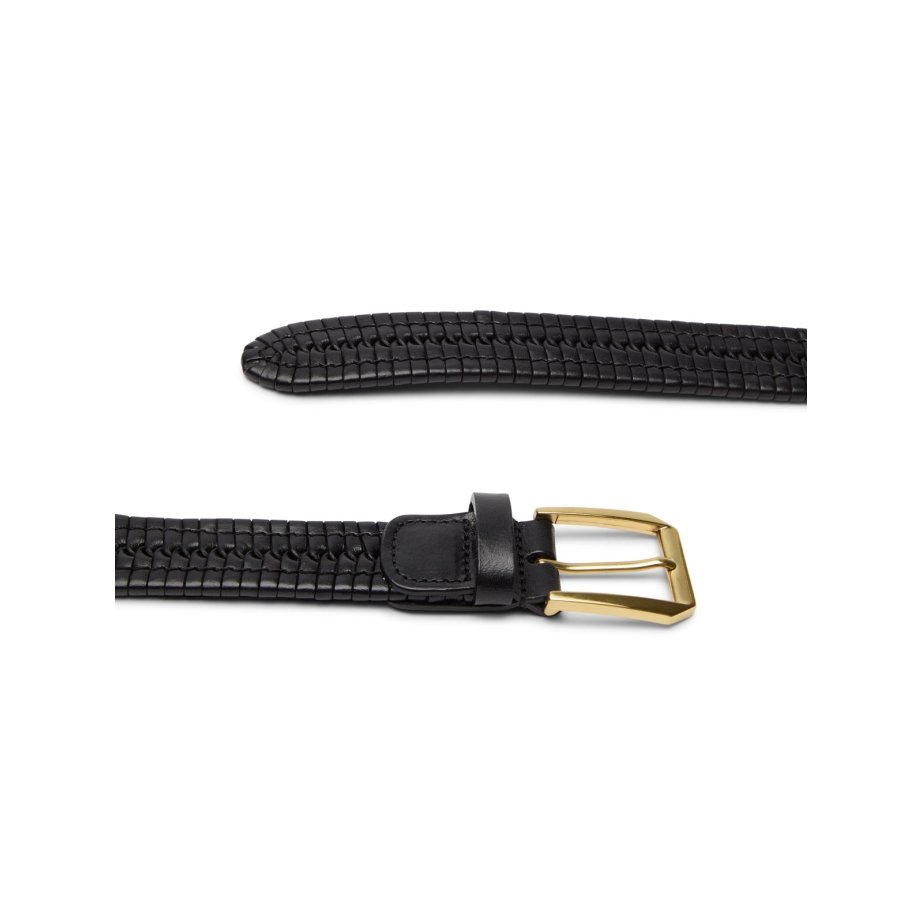Black Braided Leather Belt | Monge Studio