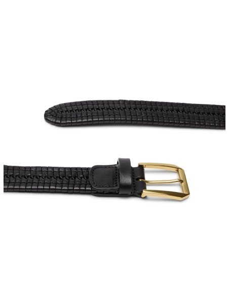 Black Braided Leather Belt | Monge Studio