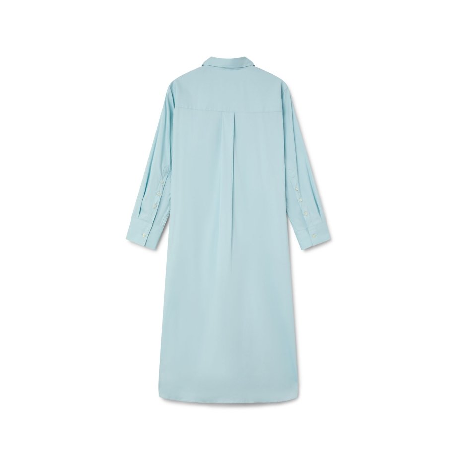 Blue Poplin Shirt Dress | Monge Studio