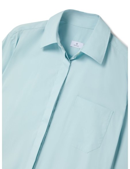 Blue Poplin Shirt Dress | Monge Studio