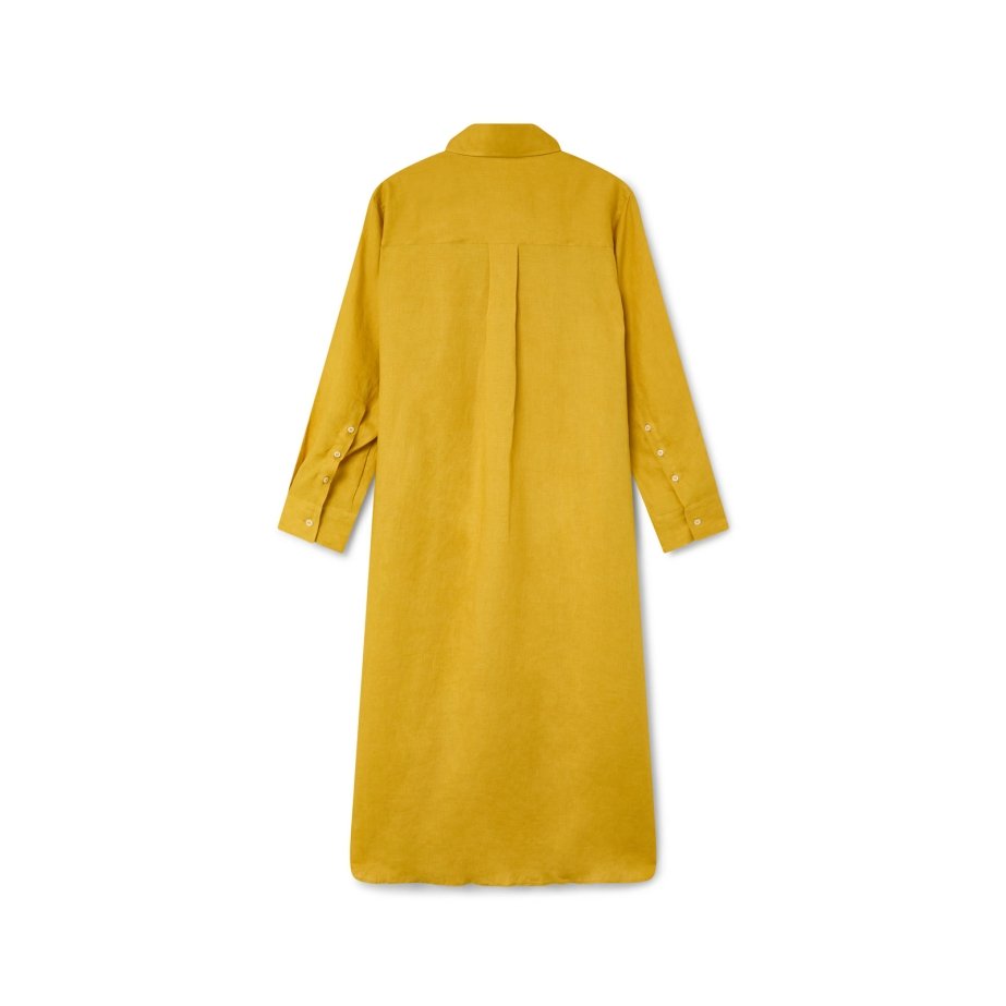 Vestido Camisero Mostaza de Popelín | Monge Studio