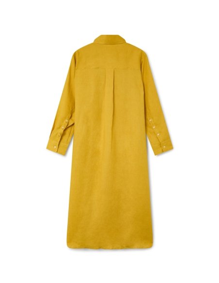 Vestido Camisero Mostaza de Popelín | Monge Studio