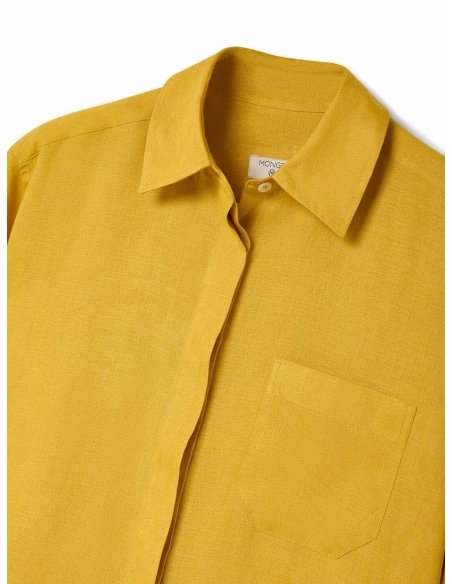 Vestido Camisero Mostaza de Popelín | Monge Studio