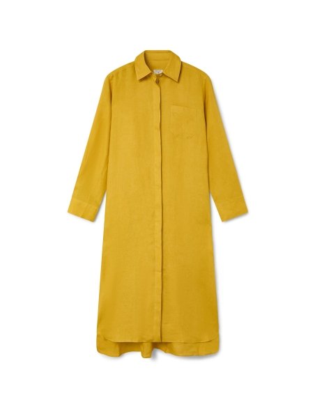 Vestido Camisero Mostaza de Popelín | Monge Studio